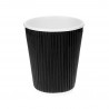 Vaso de cartón para café negro ondulado