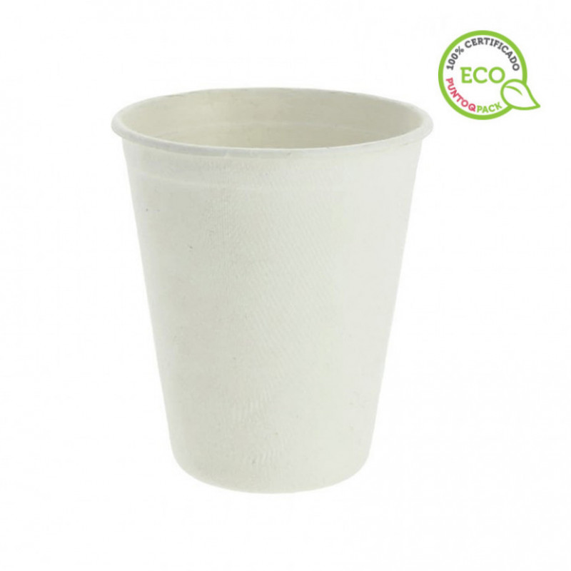 Oceano Platos y Vasos Desechables de Café de 200ml Biodegradables Tazas de Te para Bebidad Frias y Calientes Amarillo, 128 