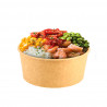 Tigela de salada poke bowl de papelão kraft com tampa (750cc)