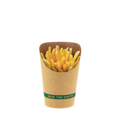 Kraft cardboard cup for bubble waffles, fries and wraps (12 Oz)