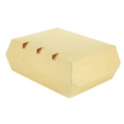 Caja menú de cartón kraft con laminado antigrasa