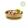 ENSALADERA RECICLABLE DE CARTON KRAFT CON TAPA RPET 500ML