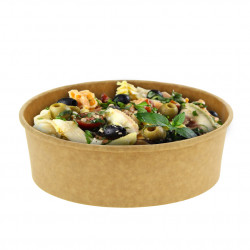 Kraft cardboard container with anti-fog lid (948cc)