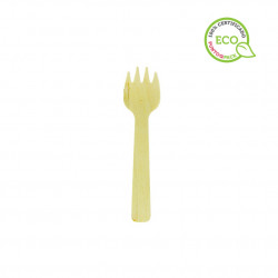 Mini tenedor cuchara de madera 10,5 cm