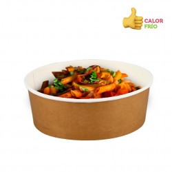 Envase de cartón deco kraft con tapa PP (550cc)