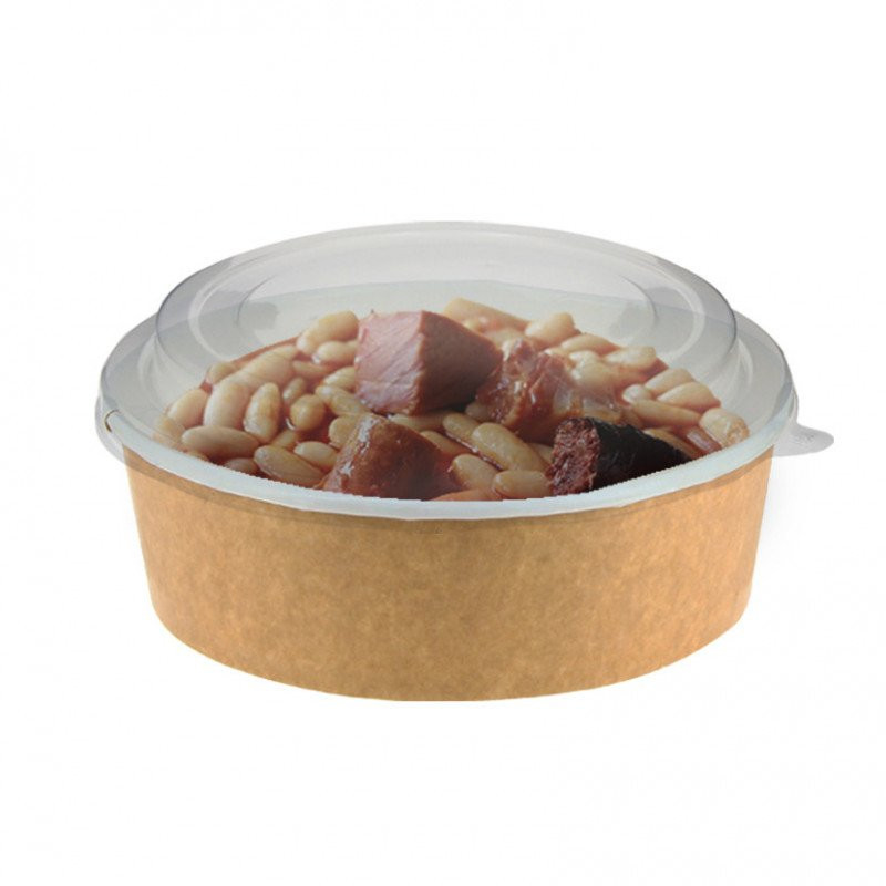 Envase de cartón deco kraft con tapa PP (948cc) Envase de cartón deco kraft con tapa PP (948cc)
