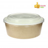Envase de cartón deco kraft con tapa para platos calientes (1200cc)
