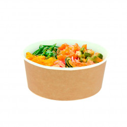 Envase de cartón deco kraft con tapa especial poke bowl (750cc)