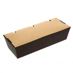 Envases para hot dog grandes de cartón negro kraft