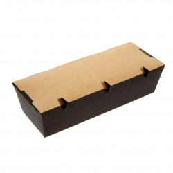Envases para hot dog grandes de cartón negro kraft