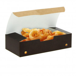 CAJAS PARA FRITOS GRANDES AUTOMONTABLES NEGRO KRAFT