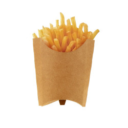 Petaca para patatas fritas cartón kraft mediana. Hasta fin de stock