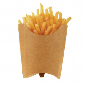 Medium kraft cardboard French fries flask. Until end of stock