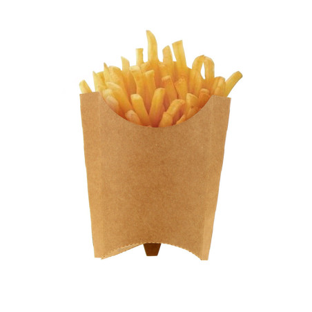 Medium kraft cardboard French fries flask. Until end of stock