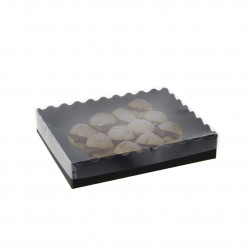 Black cardboard bucket with lid (20x14x4.5 cm)
