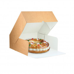 Caja tarta kraft con apertura frontal (20x20x10 cm)