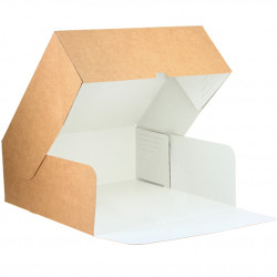 Caja tarta kraft con apertura frontal (28x28x10 cm)