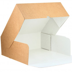 Caixa para bolo Kraft com abertura frontal (35x35x10 cm)