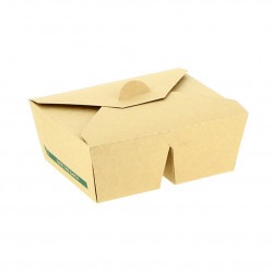 Cajas de cartón kraft con 2 compartimentos (1300cc)
