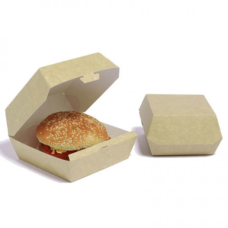 HAMBURGUESA DE CARTON KRAFT 12X12X8CM