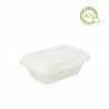 Rectangular white fiber containers with lid (600cc)
