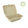 Recipiente retangular de fibra kraft com tampa (600cc)