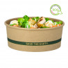 Recyclable kraft cardboard salad bowl with RPET lid (1200 ml)