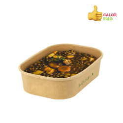 Sealed kraft containers for hot and cold meals (500cc)