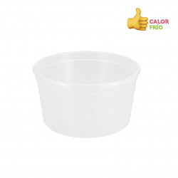 PP reusable translucent circular container (500c)