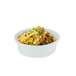 PP reusable white circular container (250cc)