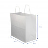 White paper bags with curly handle (26+14x27cm)