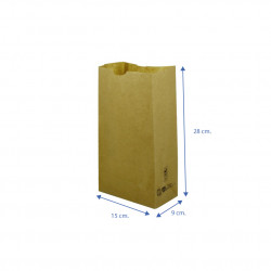 Mini kraft paper bags without handles (15+9x28cm)