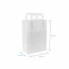 Small white paper bag with flat handle (20+10x28cm)