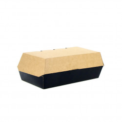 Caja de cartón negra kraft para hamburguesa menú