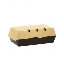 Caixa de papelão kraft preta para menu de hambúrguer