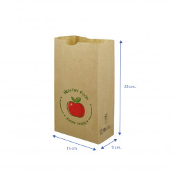 Bolsa de papel kraft MINI sin asas (15+9x28cm) Impresa 1 Cara Color