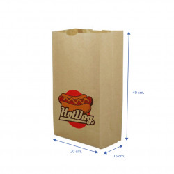 Bolsa Papel Kraft Sin Asas (20,5+15x40cm) Impresa 1 Cara Color