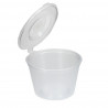 Pote PP reutilizável com tampa articulada para molhos (120ml)