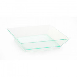 Assiette carrée verte transparente 65x65 mm - 40 ml