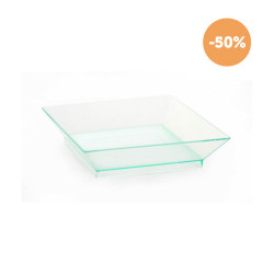 Plato Verde Transparente Cuadrado 65x65 mm - 40 ml