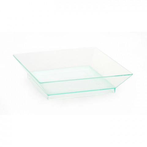 Square Transparent Green Plate 65x65 mm - 40 ml