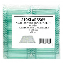 Square Transparent Green Plate 65x65 mm - 40 ml