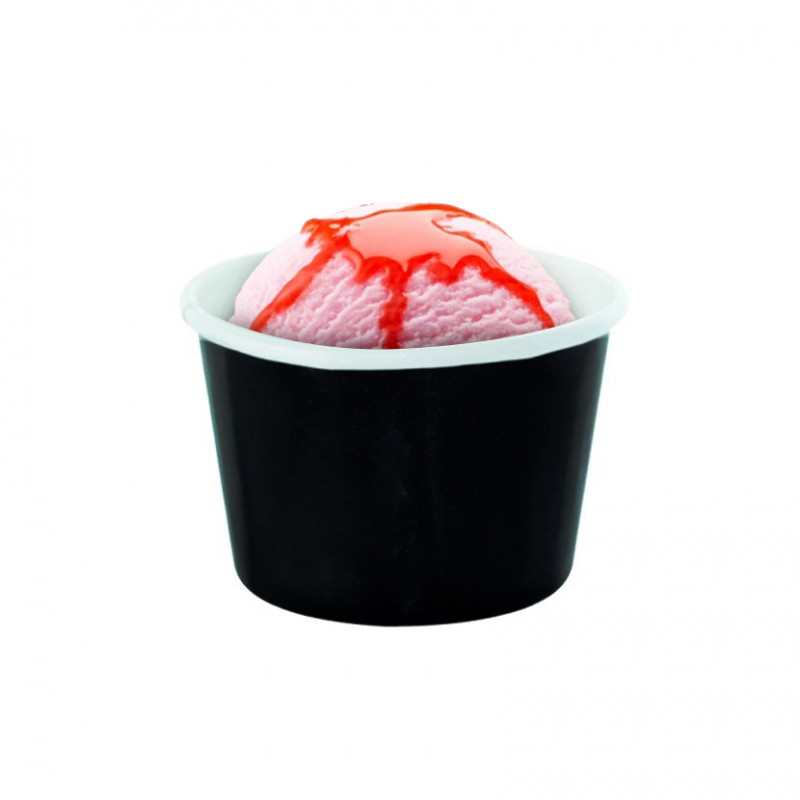 Pot à glace en carton noir (60ml)