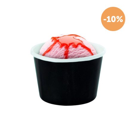 Tarrina de helado cartón negro (60ml)