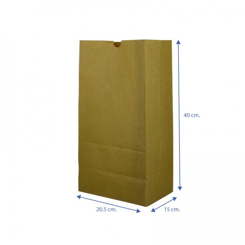 BOLSAS PAPEL KRAFT MEDIANAS SIN 205X150X400MM