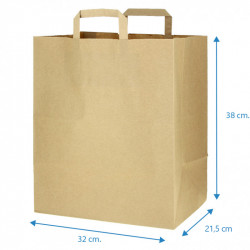 BOLSAS DE PAPEL KRAFT GRANDES ASAS PLANAS