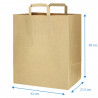 Extra large kraft paper bags with flat handles (32+21.5x38cm)