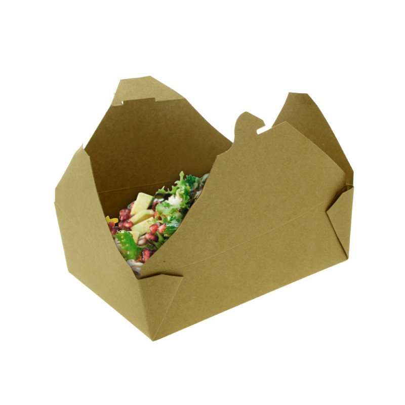 Caja cartón kraft estanca para take away (1990cc). Hasta fin de stock Caja cartón kraft estanca para take away (1990cc). Hasta fin de stock
