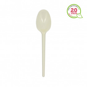 Cuchara premium ECO reutilizable color crema (16,5cm)