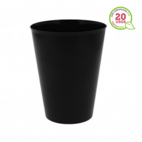 Vaso sidra PP reutilizable color negro (500ml)